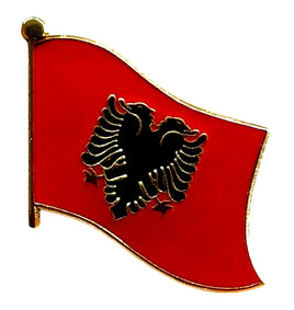 Albania World Flag Lapel Pin  - Single