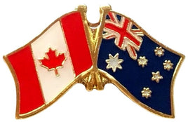 Canada and Australia World Flag Lapel Pin -  (Canada flag on left) Double