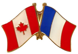 Canada and France Pin - (Canada flag on left) Double