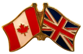 Canada and United Kingdom World Flag Lapel Pin -  (Canada flag on left) Double