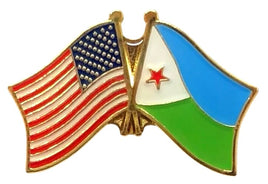 Djibouti World Flag Lapel Pin  - Double