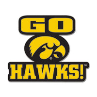 Iowa Go Hawks! Hawkeye Head Pin