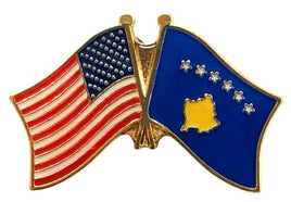 Kosovo World Flag Lapel Pin - Double