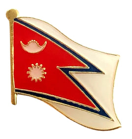 Nepal World Flag Lapel Pin  - Single