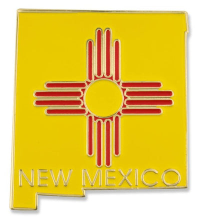 New Mexico map pin with flag background