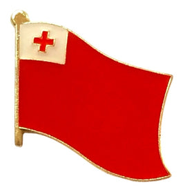 Tonga World Flag Lapel Pin  - Single