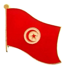 Tunisia World Flag Lapel Pin  - Single