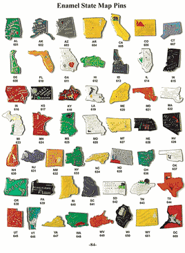 Set: State Map Pins