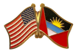 Antigua and USA flags double pin